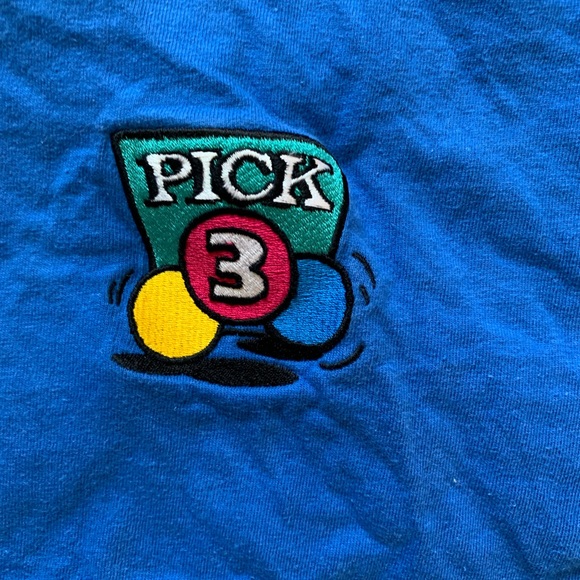 Vintage Hanes Blue Pool Pick Three Embroidered T Shirt - Picture 3 of 6